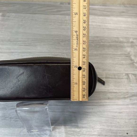 Dooney & Bourke Dark Red Brown Crocodile Embossed Small Cosmetic Catchall Pouch - Picture 13 of 14